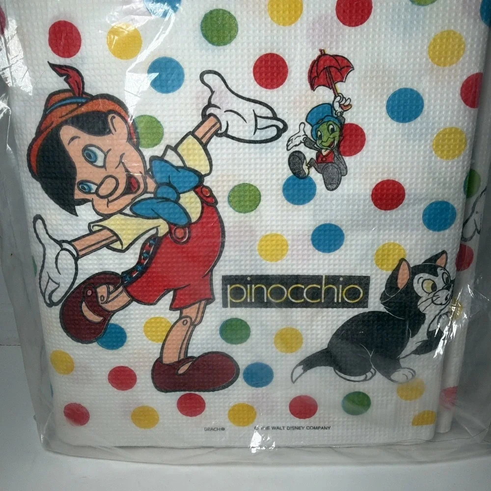 Disney Pinocchio Party Vintage BEACH Plastic Backed Table Cover 54